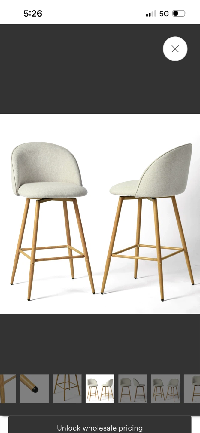 New Set of 2 Cream Swivel Bar Stools $75 Each - photo 3