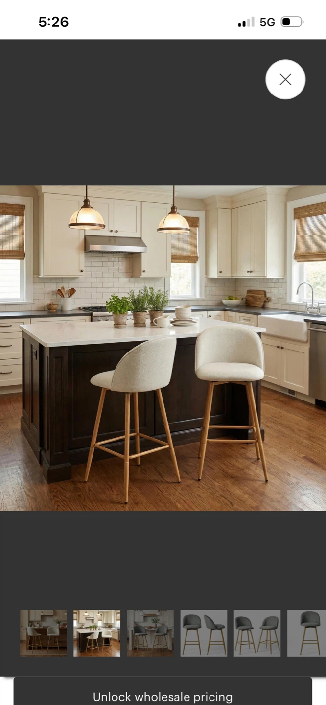 New Set of 2 Cream Swivel Bar Stools $75 Each - photo 2