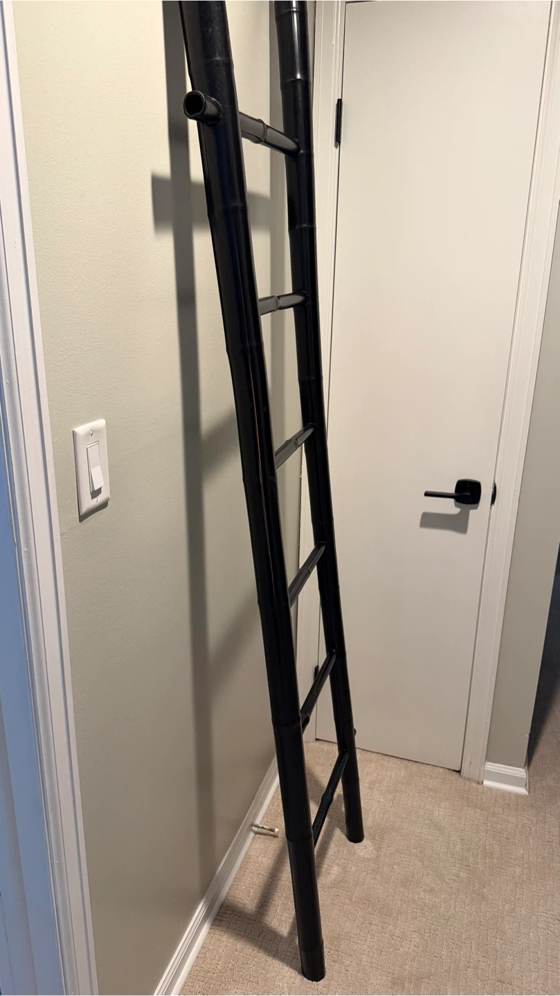Black Bamboo Decorative Ladder Shelf - photo 2
