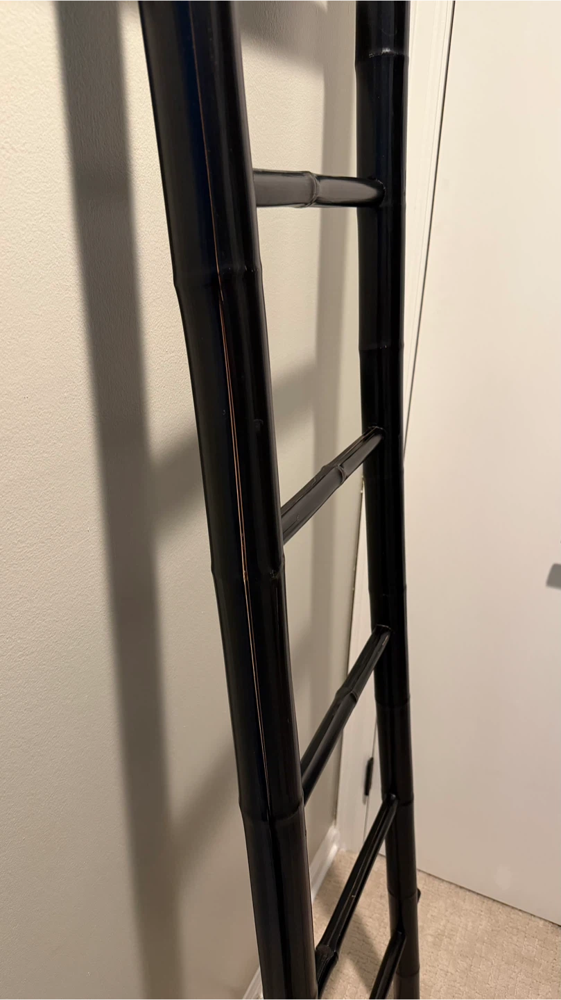 Black Bamboo Decorative Ladder Shelf - photo 3