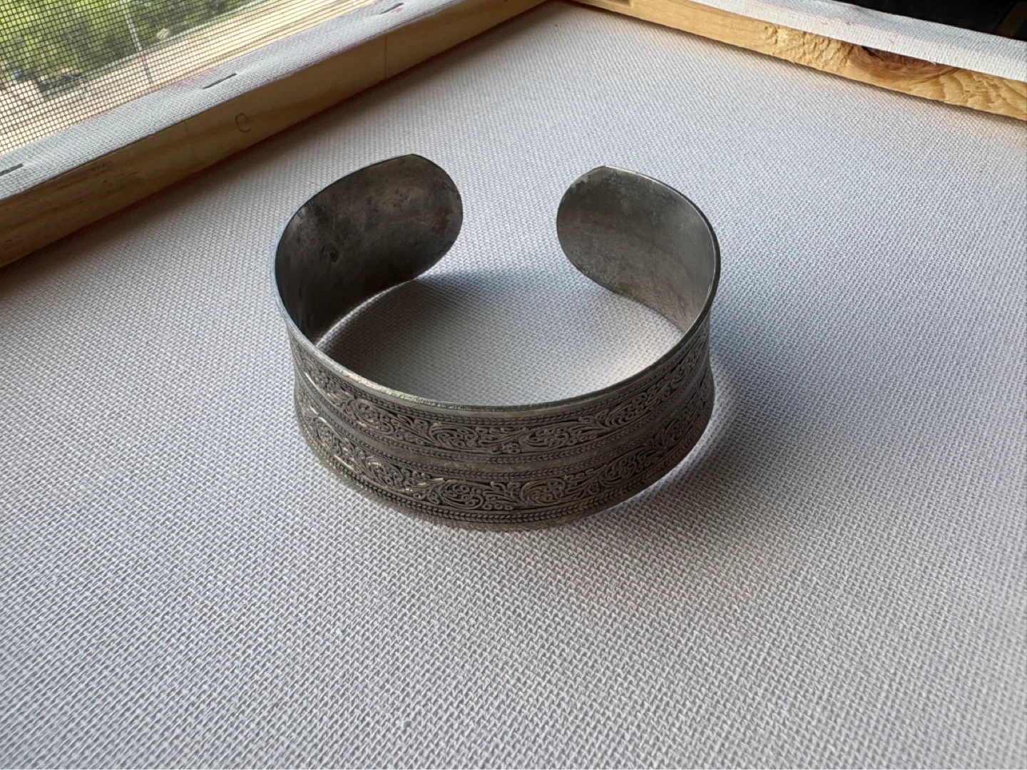 Vintage Boho Silver-Tone Cuff Bracelet - photo 2