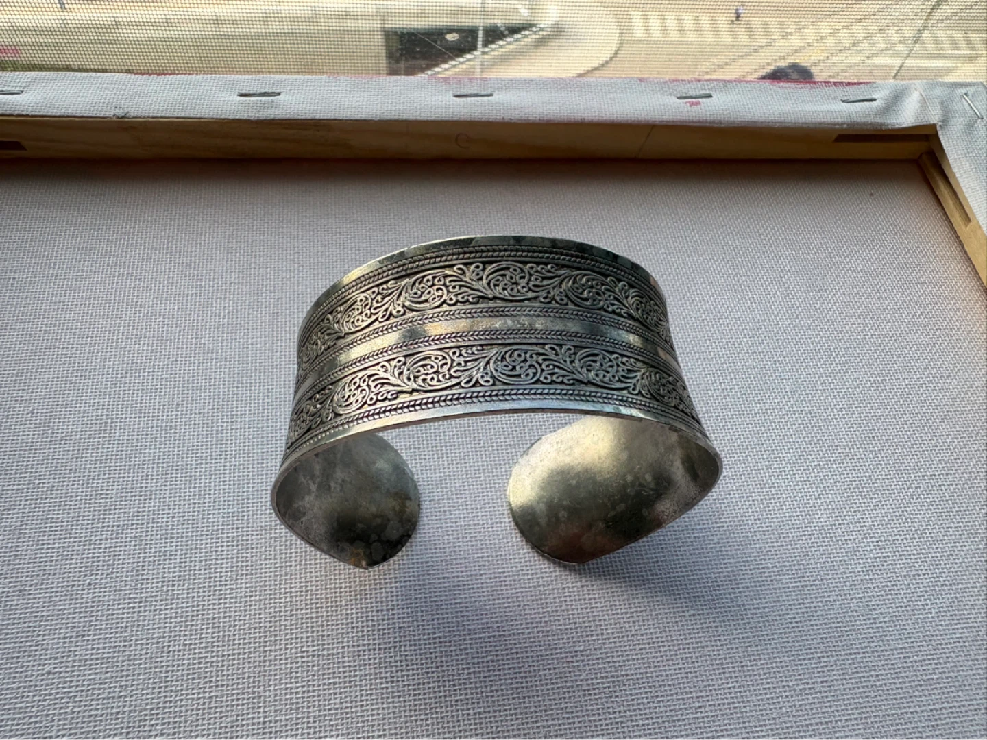 Vintage Boho Silver-Tone Cuff Bracelet - photo 3