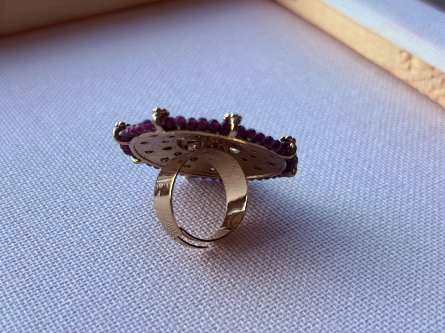 Statement Ring - Golden with Red Accents - photo 3