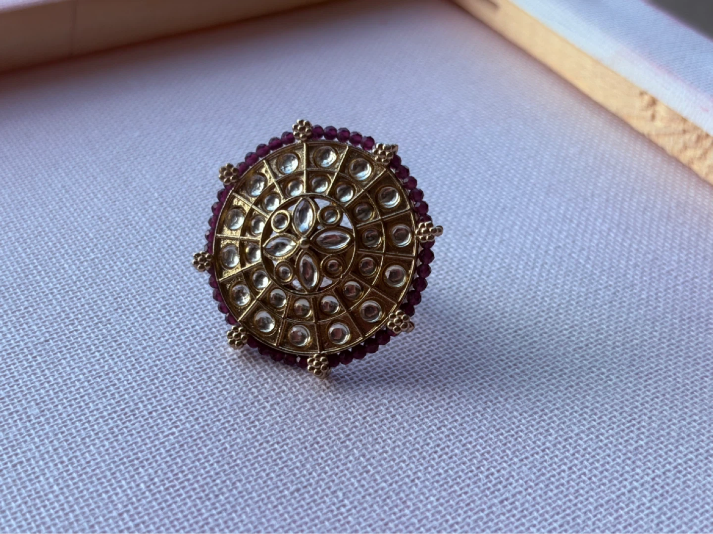 Statement Ring - Golden with Red Accents - photo 2