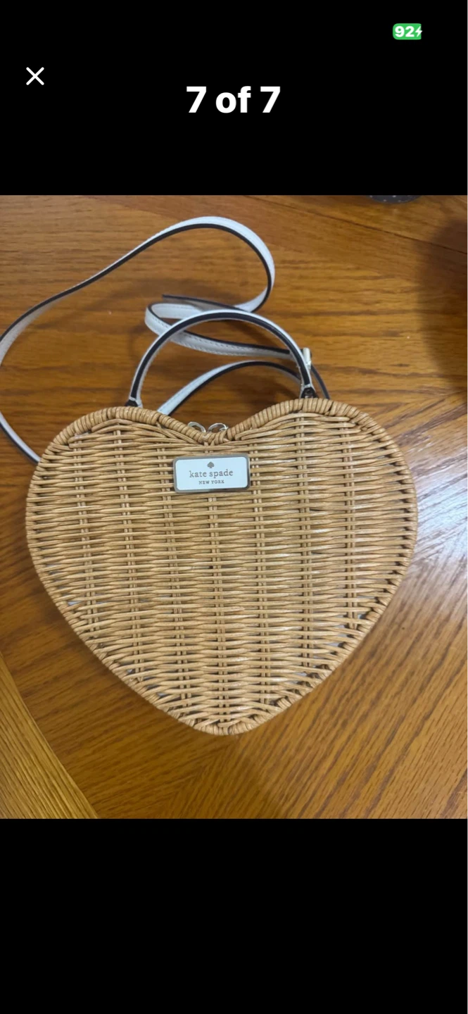 Kate Spade Heart Wicker Crossbody Bag