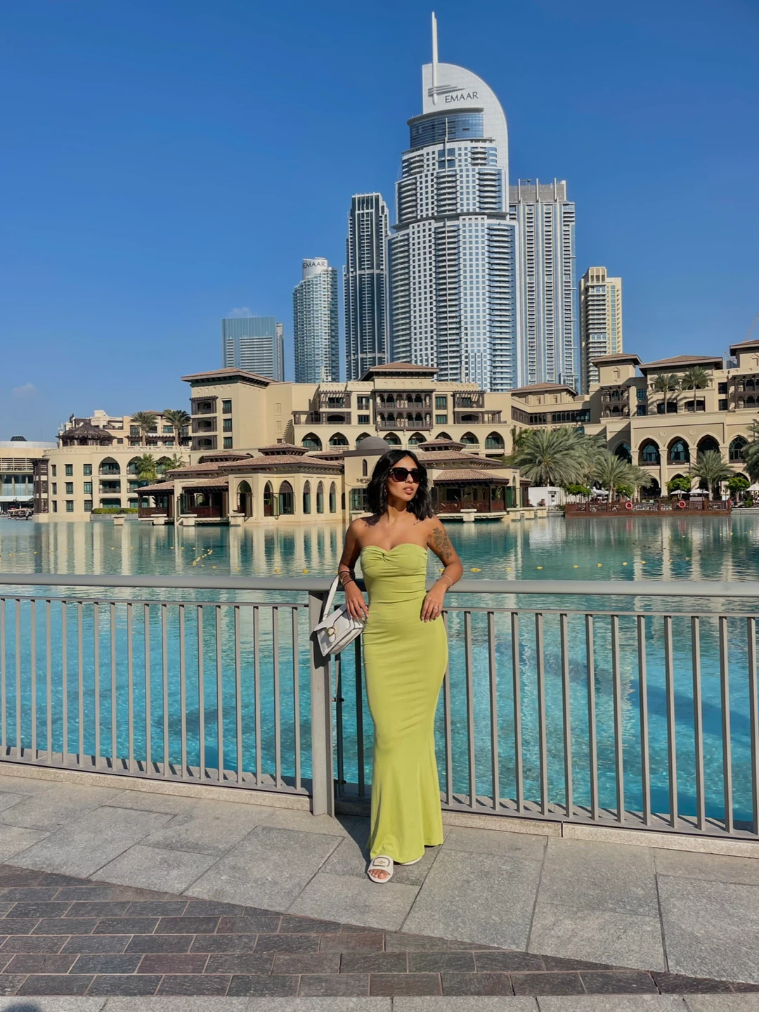 Lime Green Strapless Maxi Dress