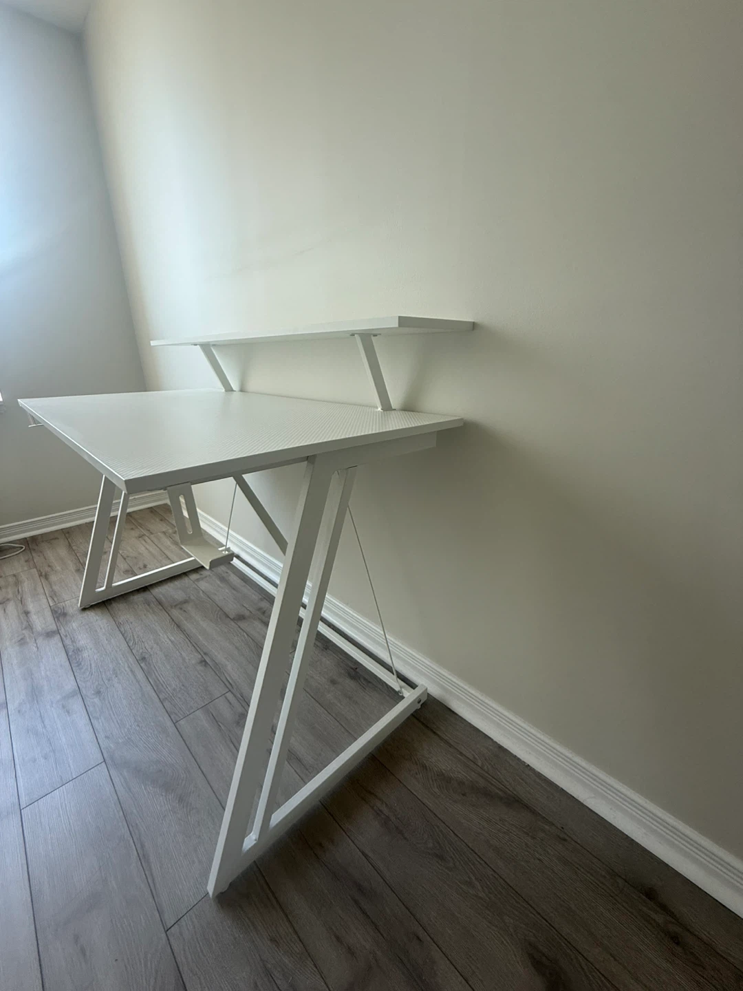 White Gaming Desk with Shelf - photo 2
