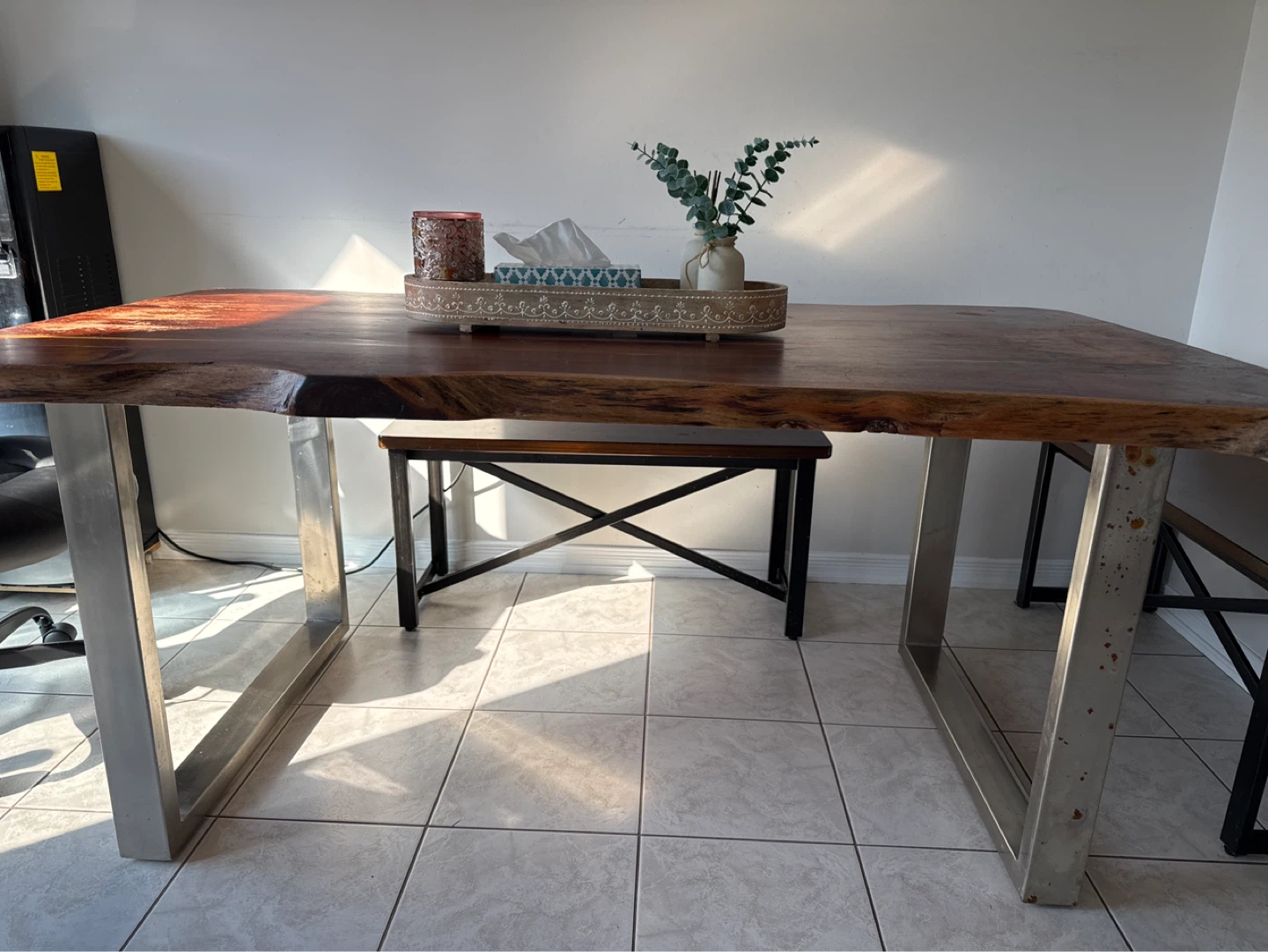 Solid Wood Dining Table with Metal Legs - photo 3
