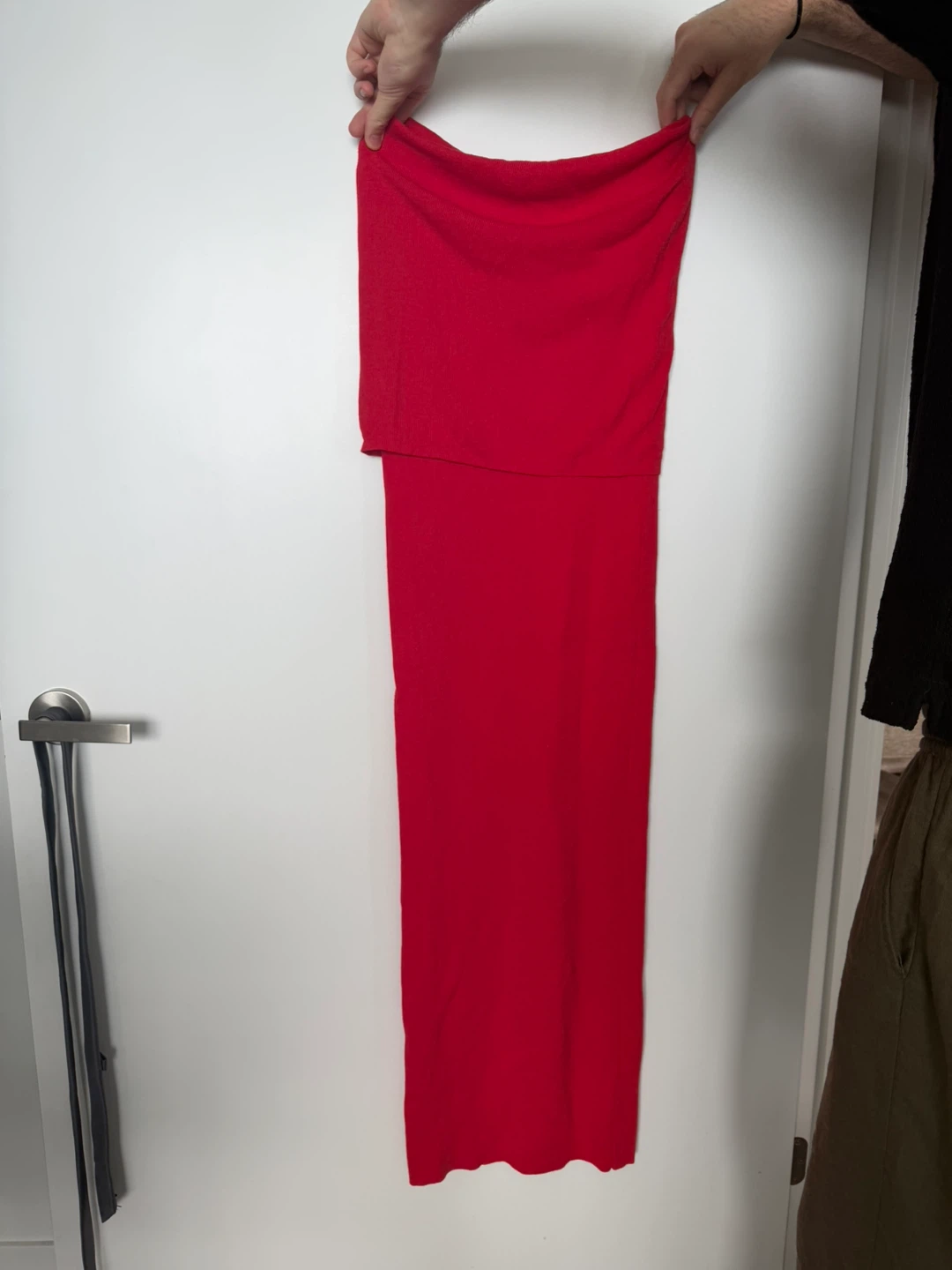 ZARA Red Off-the-Shoulder Maxi Dress - photo 2