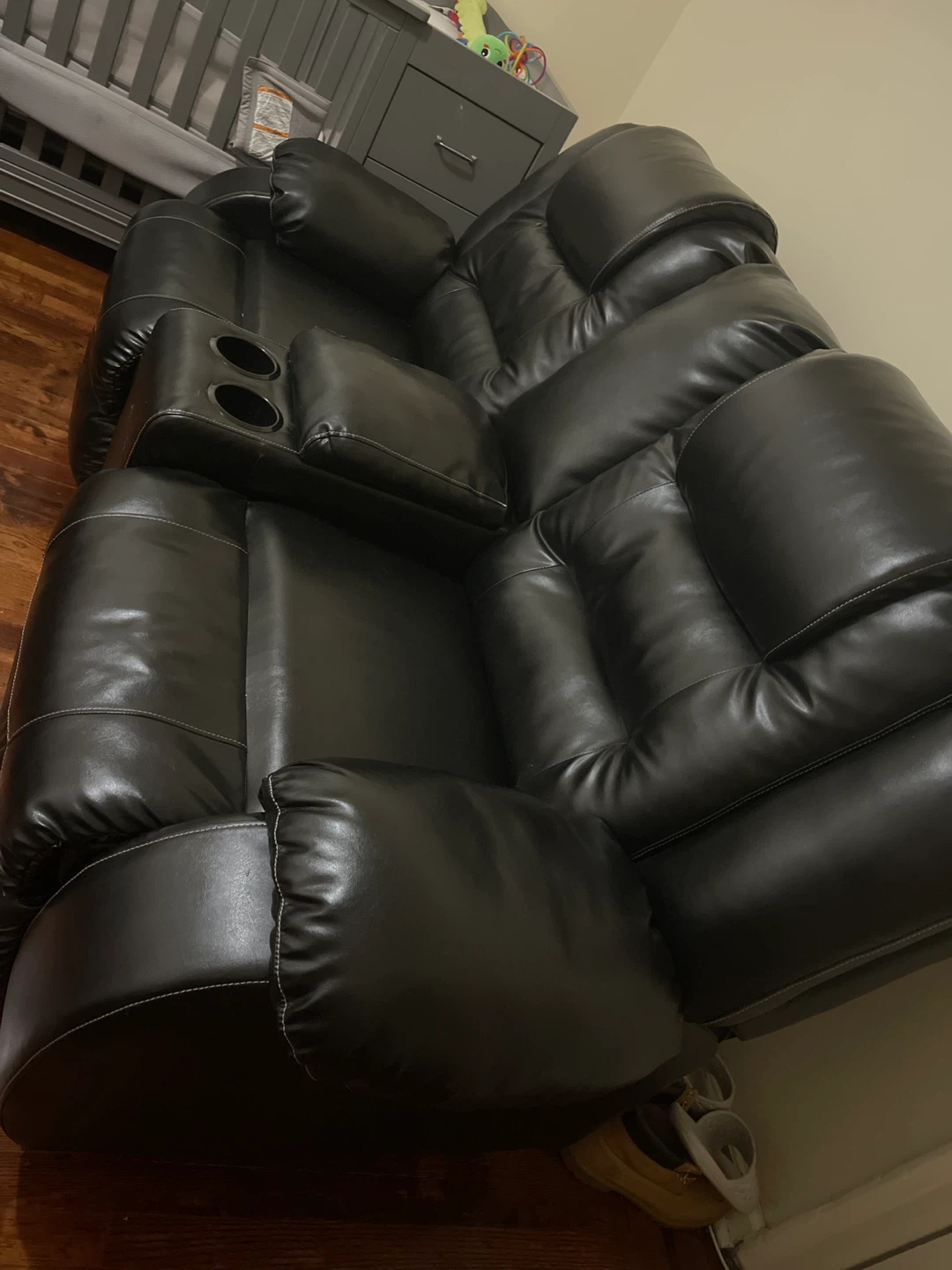 Black Reclining Loveseat with Cupholders