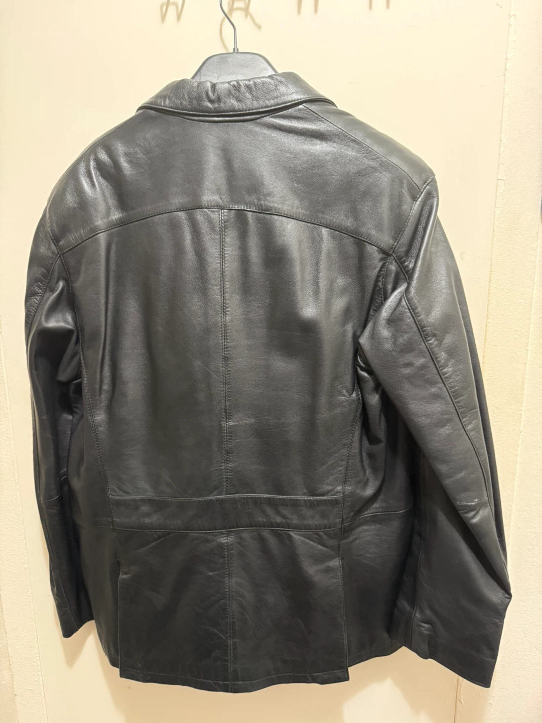 DANIEL Black Leather Blazer Jacket L/G - photo 3