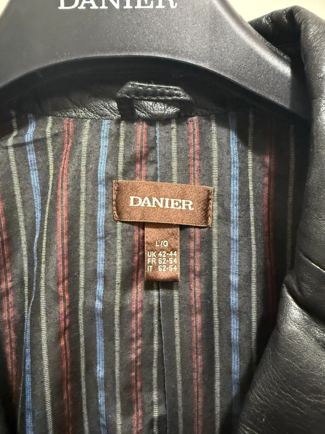 DANIEL Black Leather Blazer Jacket L/G - photo 4