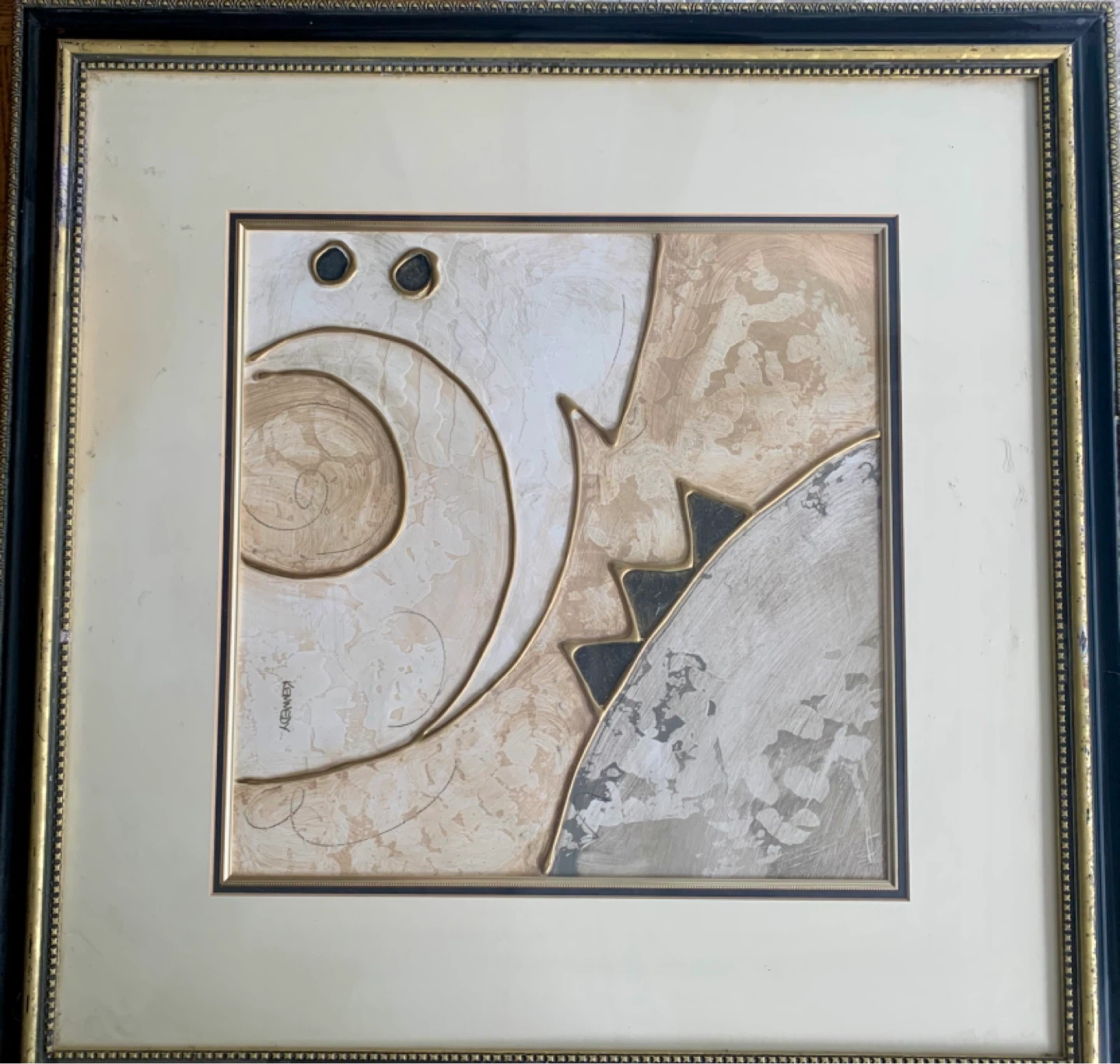 Kennedy Framed Abstract Art Piece