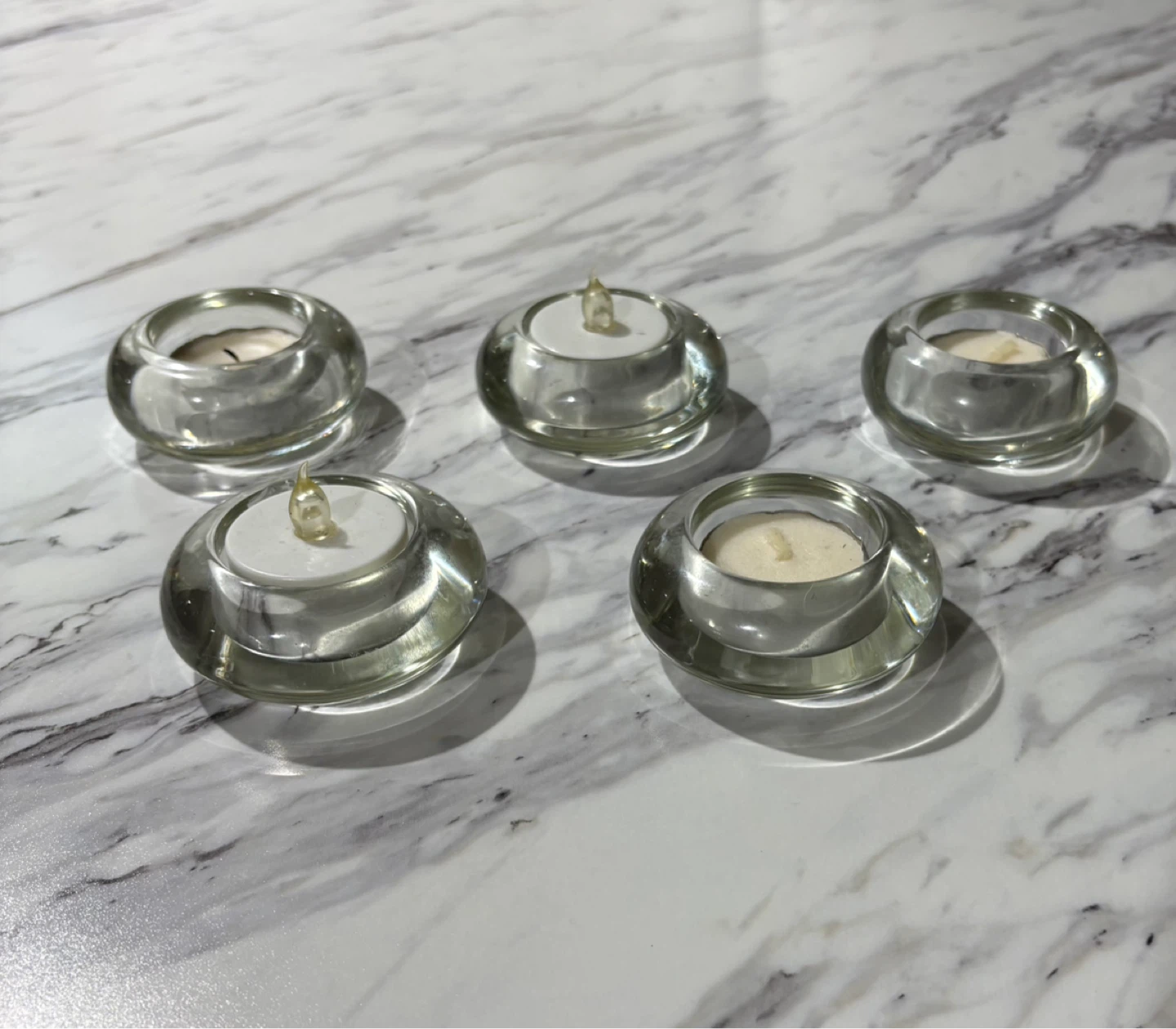 ⚽️ Set of 5 Glass Votive Candle Holders