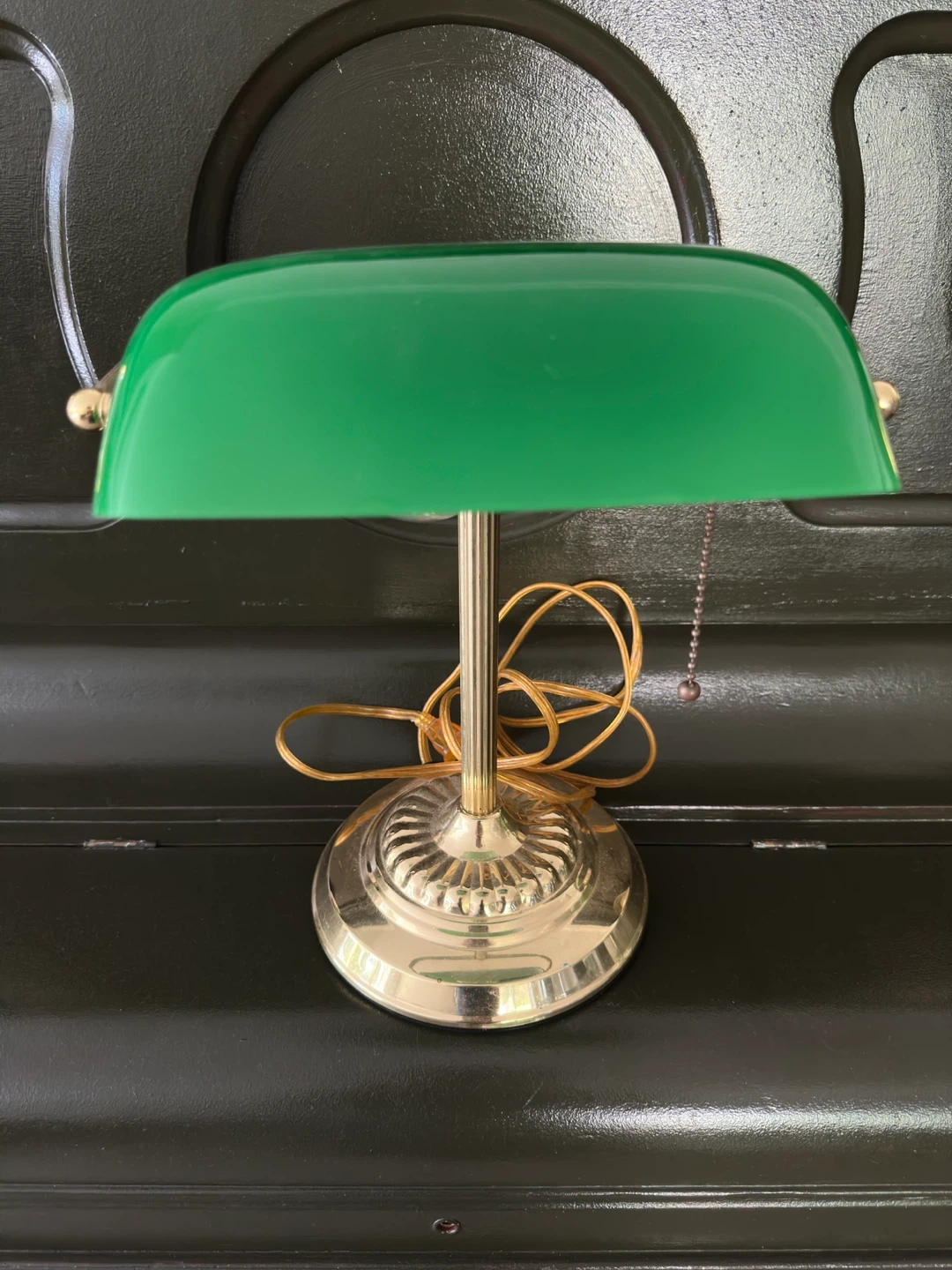 Vintage Green Bankers Lamp