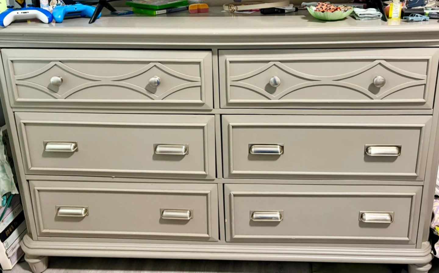 5 piece Gray Wardrobe with Drawers