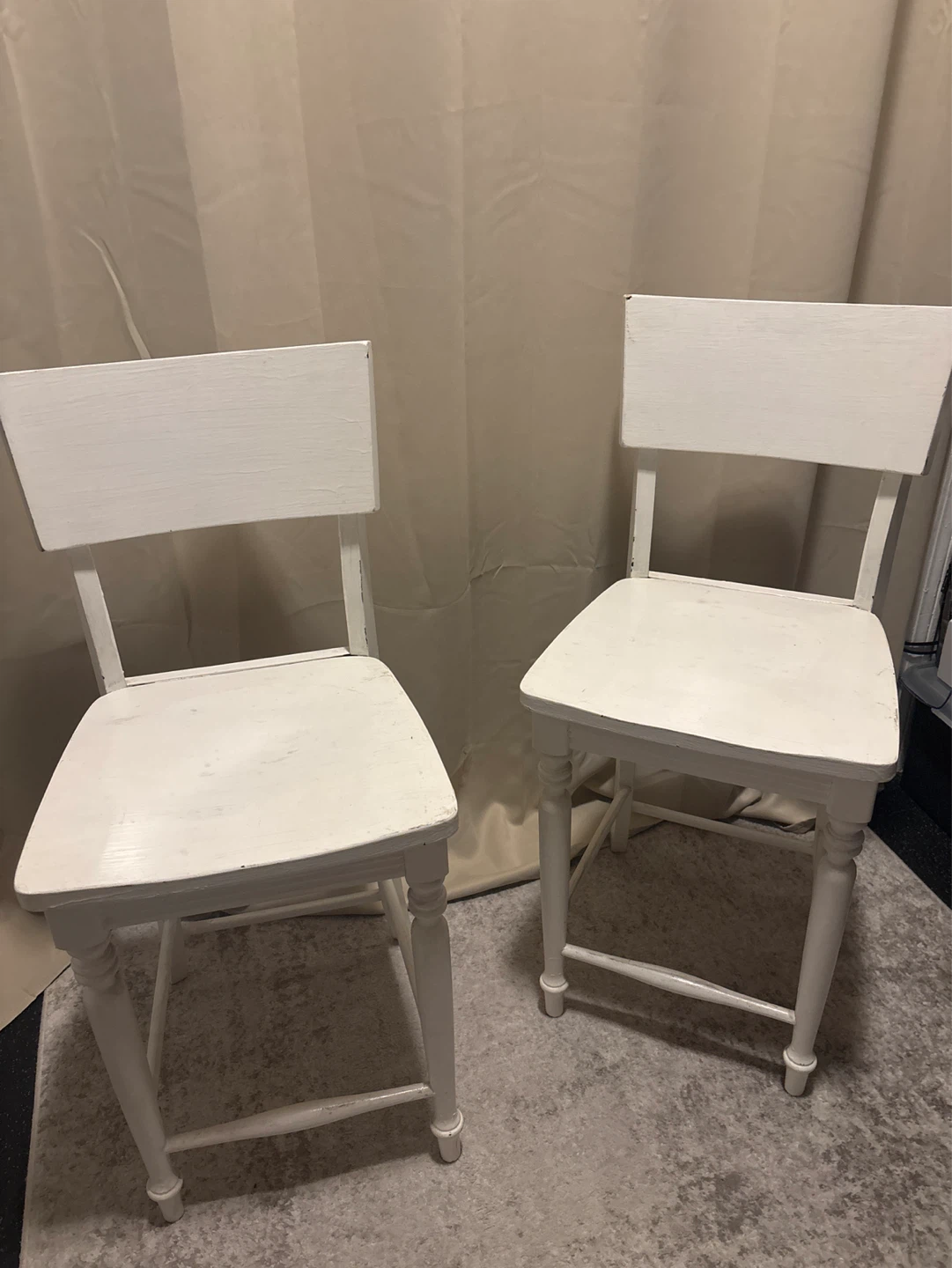 White Barstool Wooden Chairs