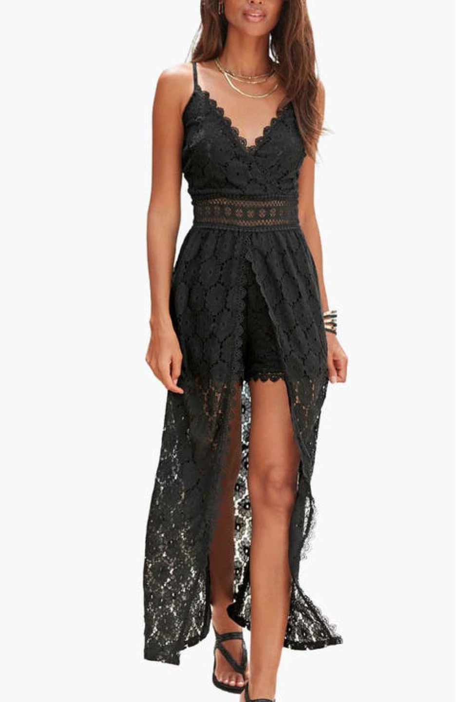 Black Lace Maxi Dress