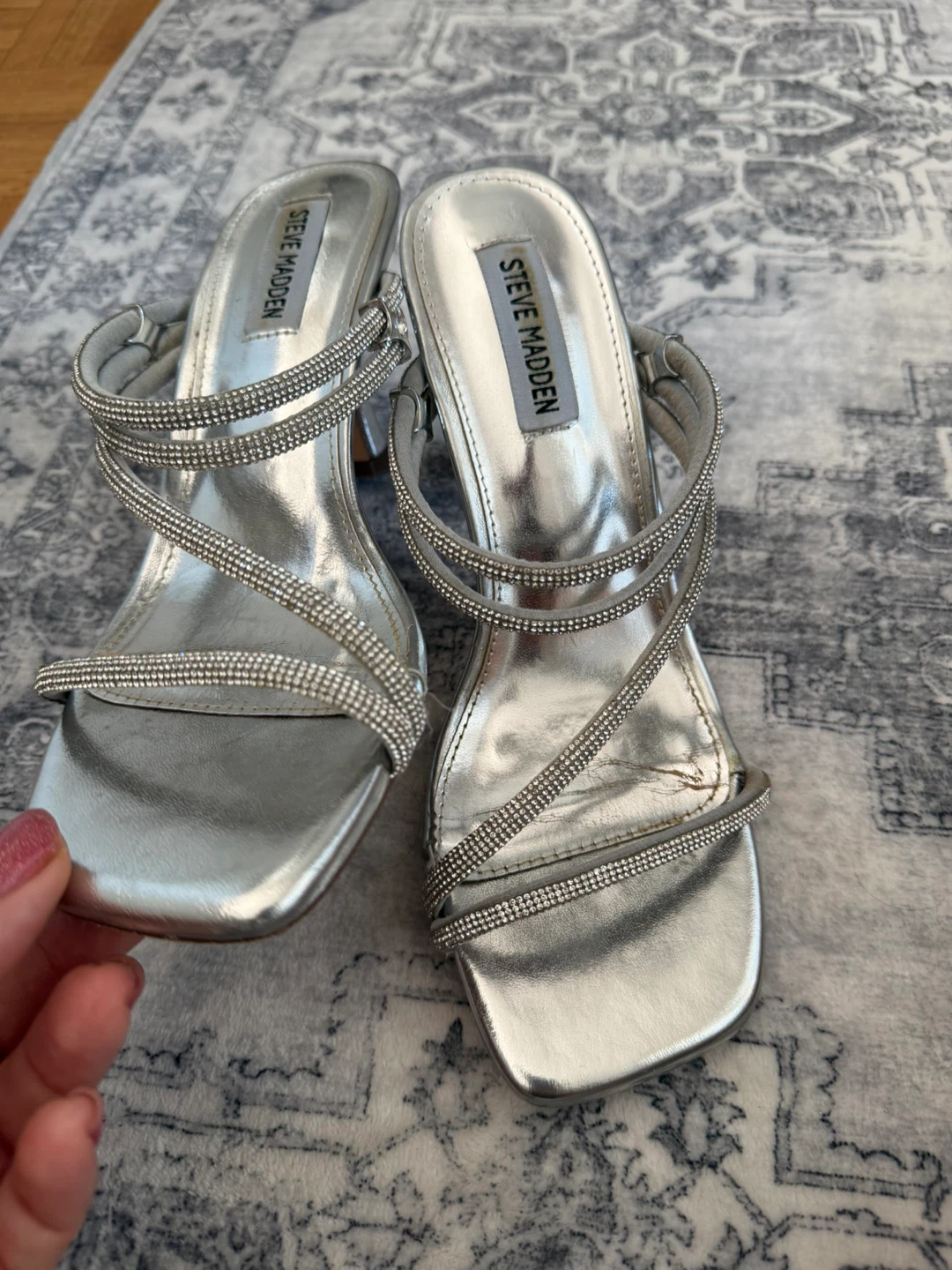 Steve Madden Silver Heeled Sandals