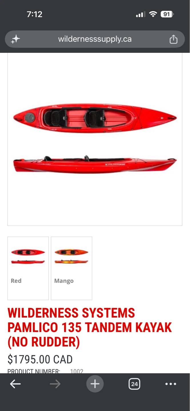 Wilderness Systems Pamlico 135 Tandem Kayak (Red) - photo 5