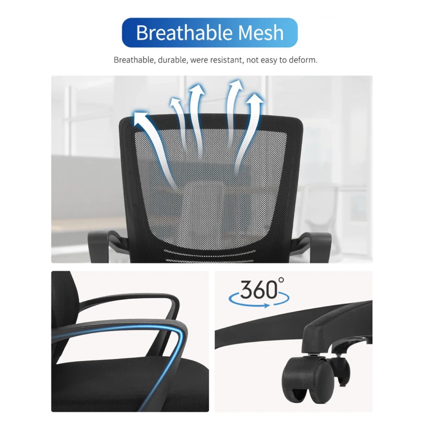 Black Ergonomic Mesh Office Chair - photo 4