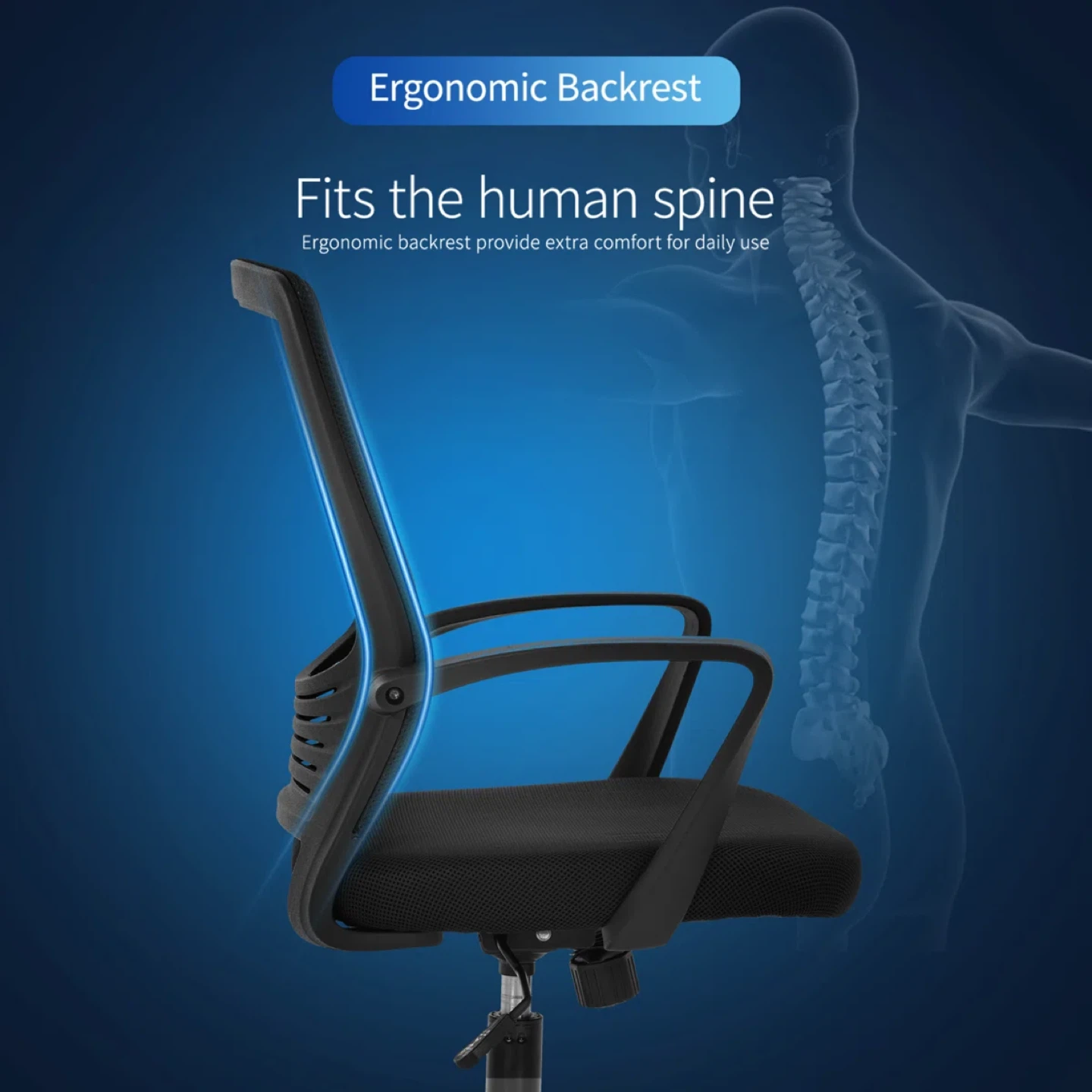 Black Ergonomic Mesh Office Chair - photo 3
