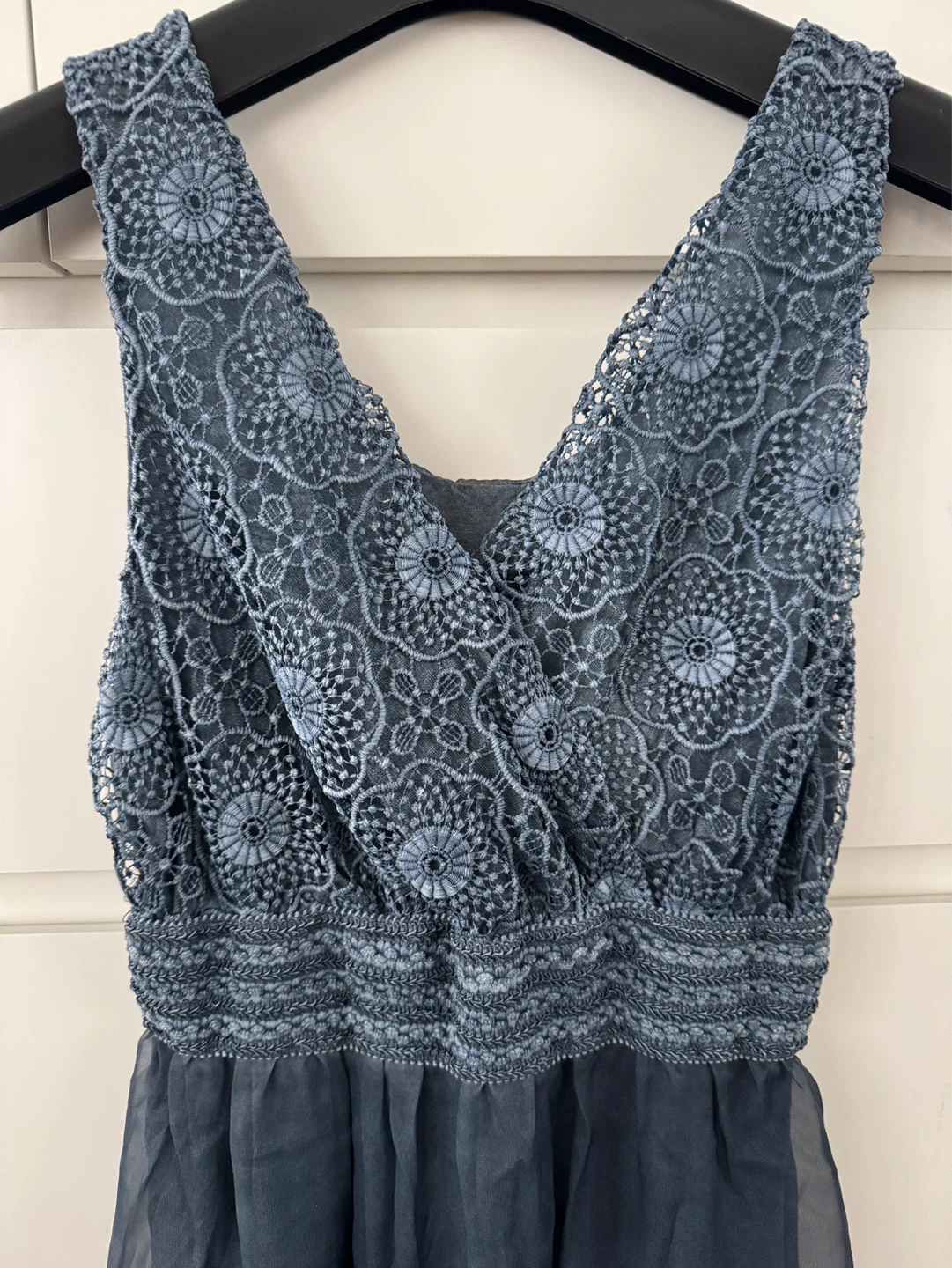 Sleeveless Lace Top Dress - Blue - photo 2