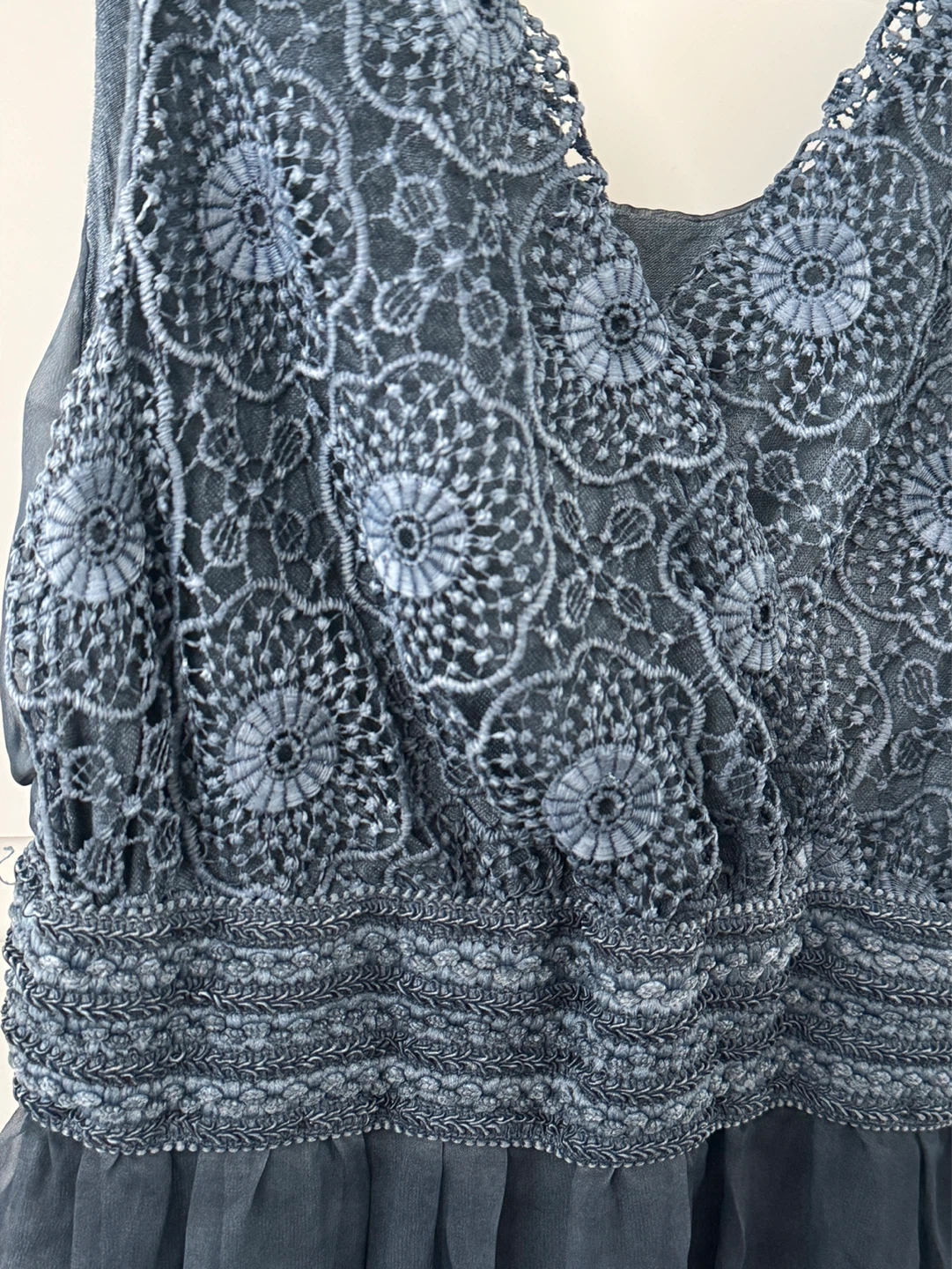Sleeveless Lace Top Dress - Blue - photo 3