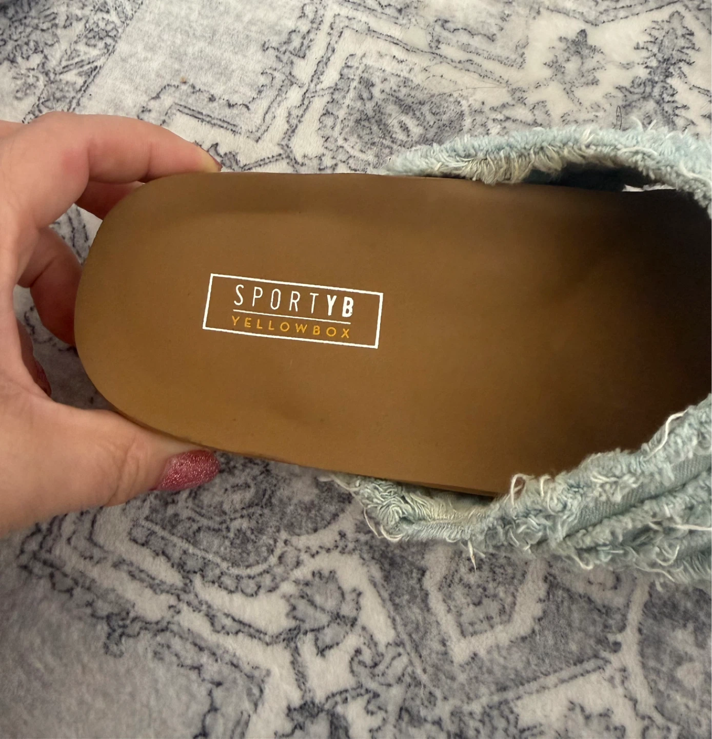 SportyB Yellow Box Denim Slides - photo 2