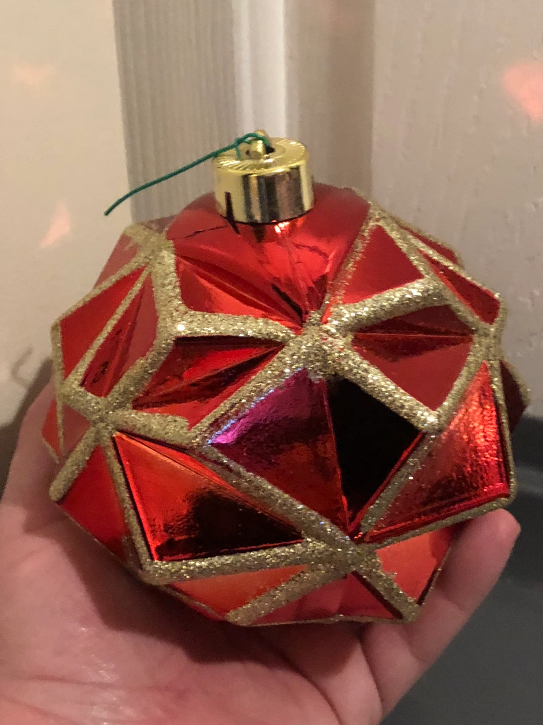 LARGE Red Geometric Christmas Ornament ⚽️ - photo 2