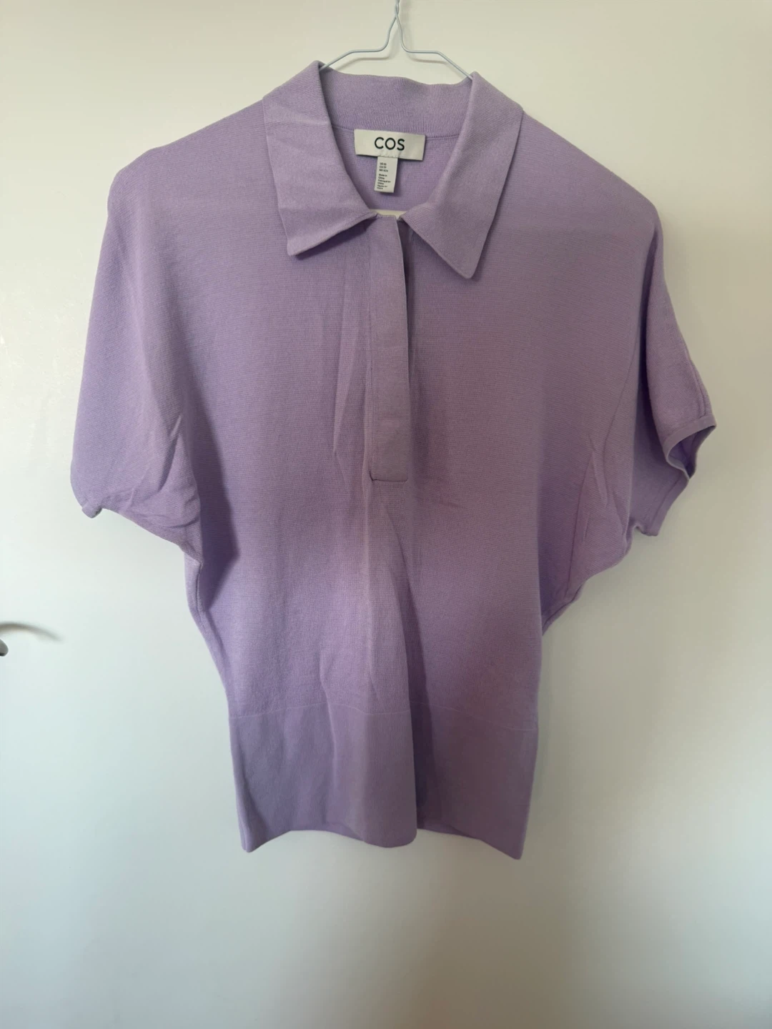 COS Purple Knit Polo Shirt - Size XS
