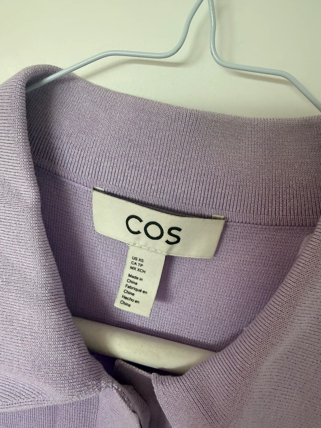 COS Purple Knit Polo Shirt - Size XS - photo 2
