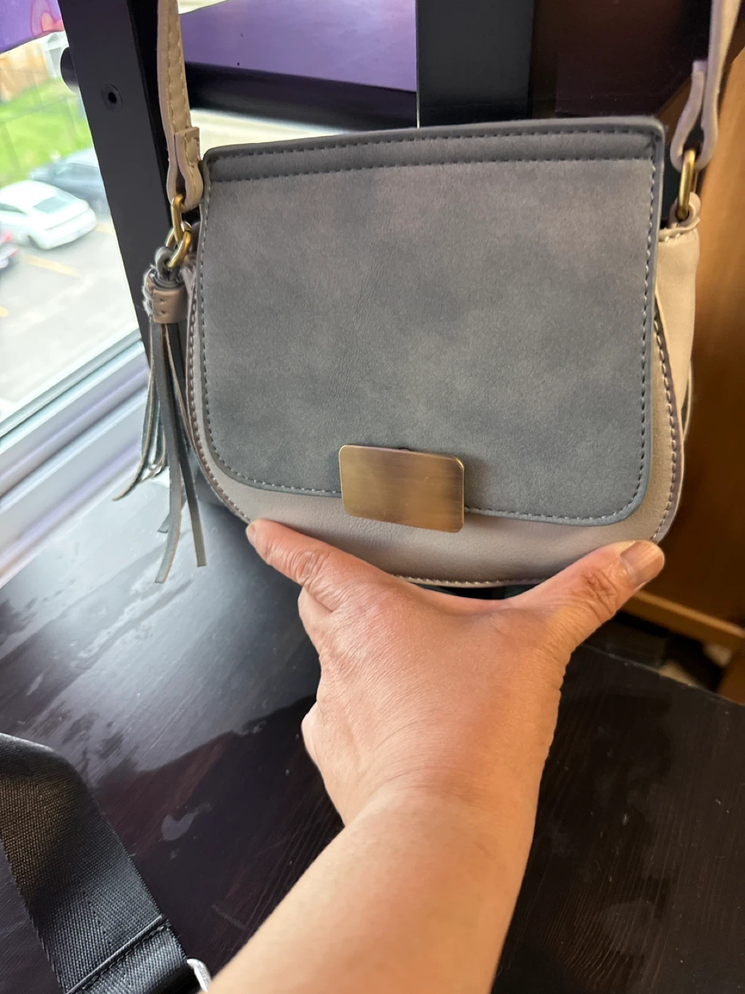 Blue and Cream Crossbody Purse - photo 2