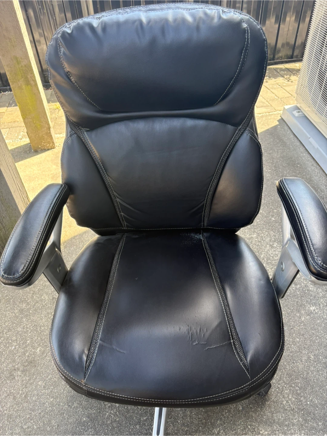 Black Faux Leather Office Chair