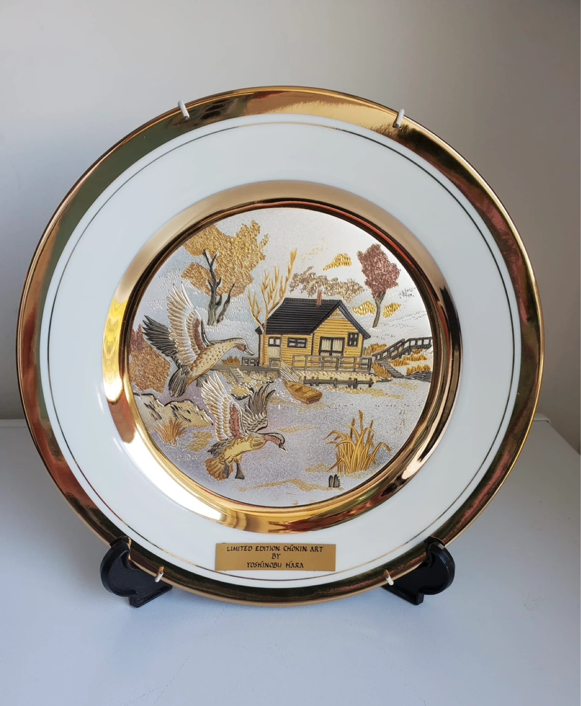 Limited Edition Chokin Art Collector Plate by Yoshinobu Hara