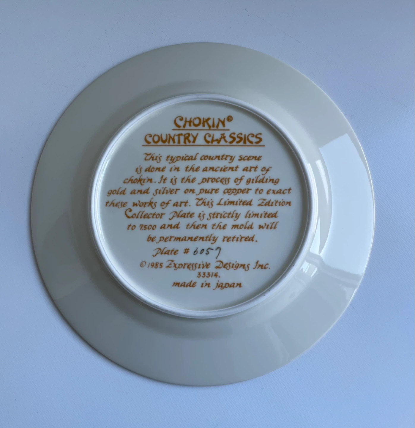 Limited Edition Chokin Art Collector Plate by Yoshinobu Hara - photo 4