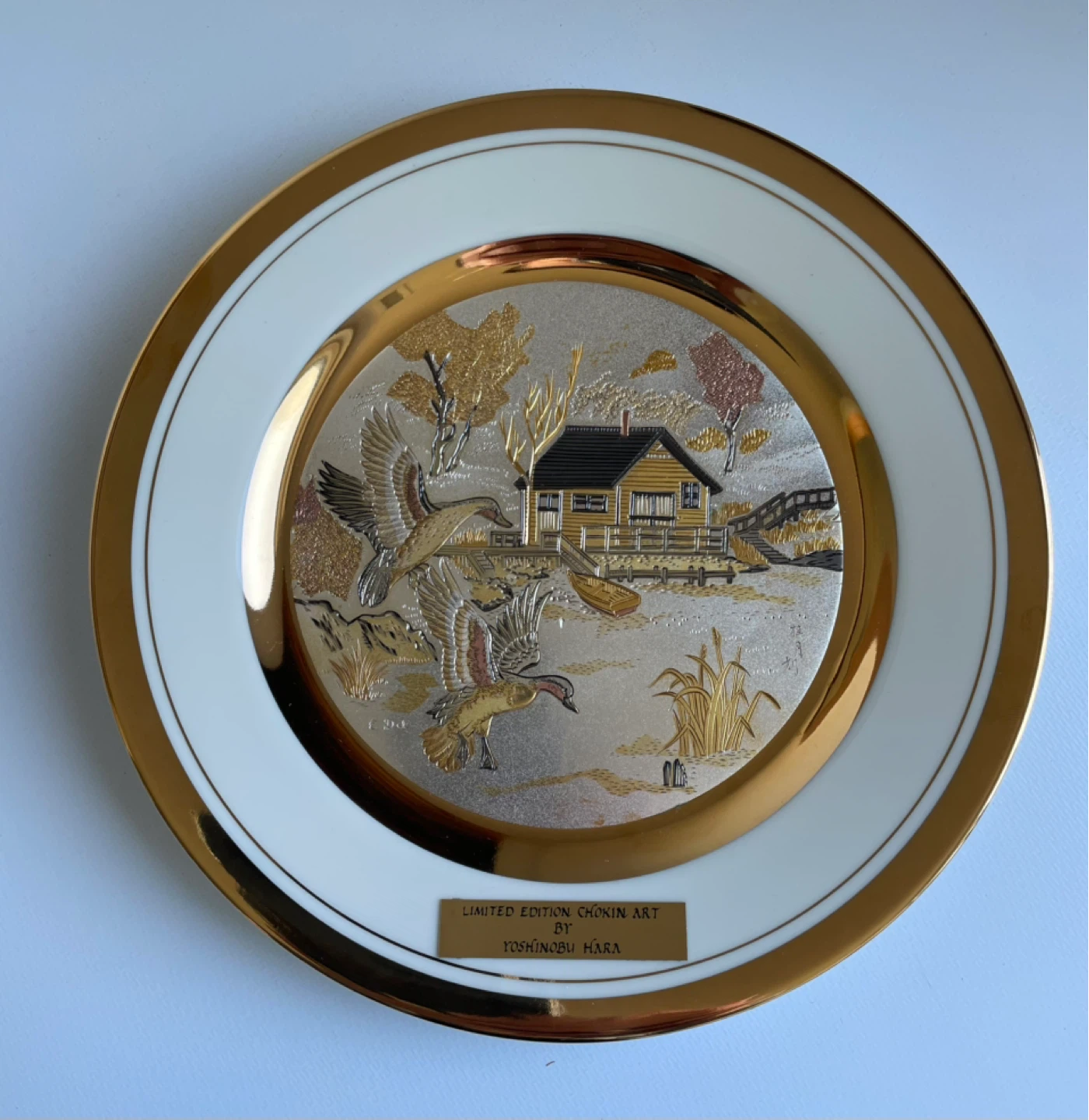Limited Edition Chokin Art Collector Plate by Yoshinobu Hara - photo 3