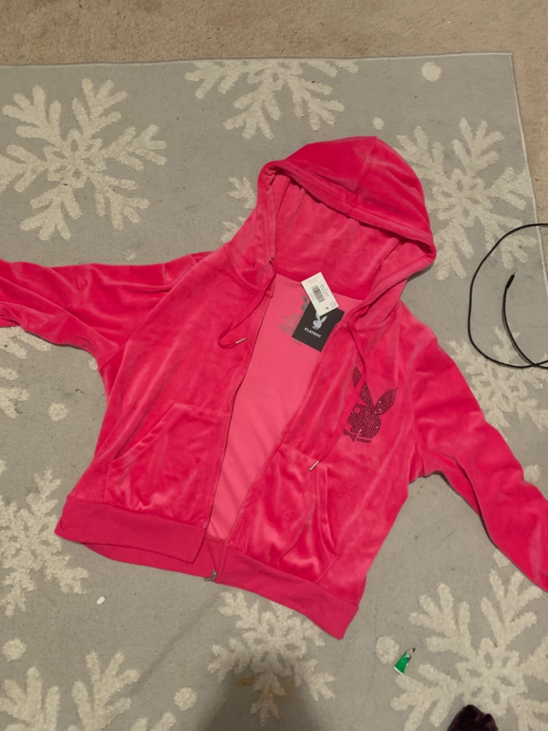 Pink playboy zip up