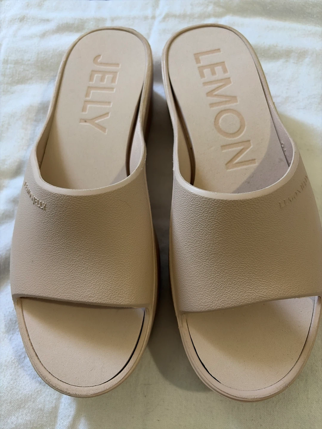 Lemon Jelly Beige Slide Sandals Size 40