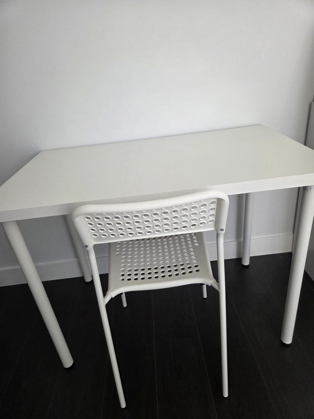 White IKEA Desk and Chair 2 Set
