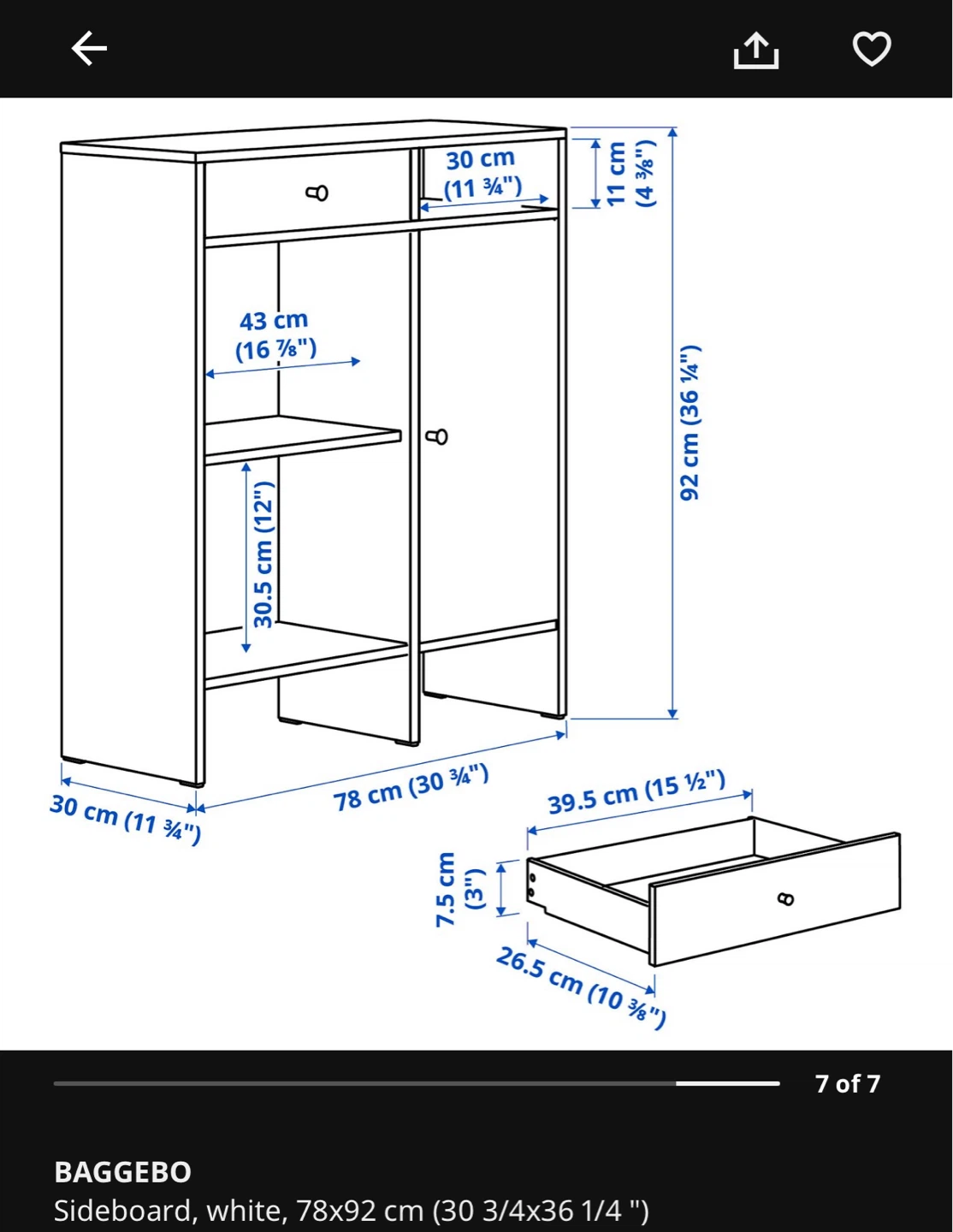 IKEA BAGGEBO Sideboard White - photo 2