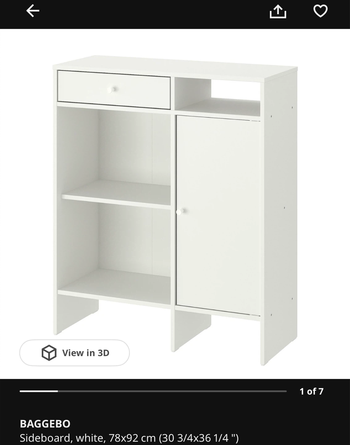 IKEA BAGGEBO Sideboard White