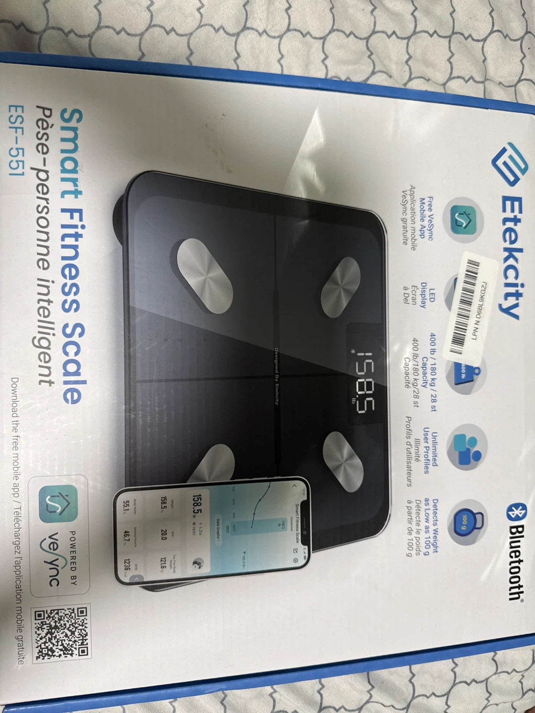 Etekcity Smart Fitness Scale ESF-551 - Unopened inside box