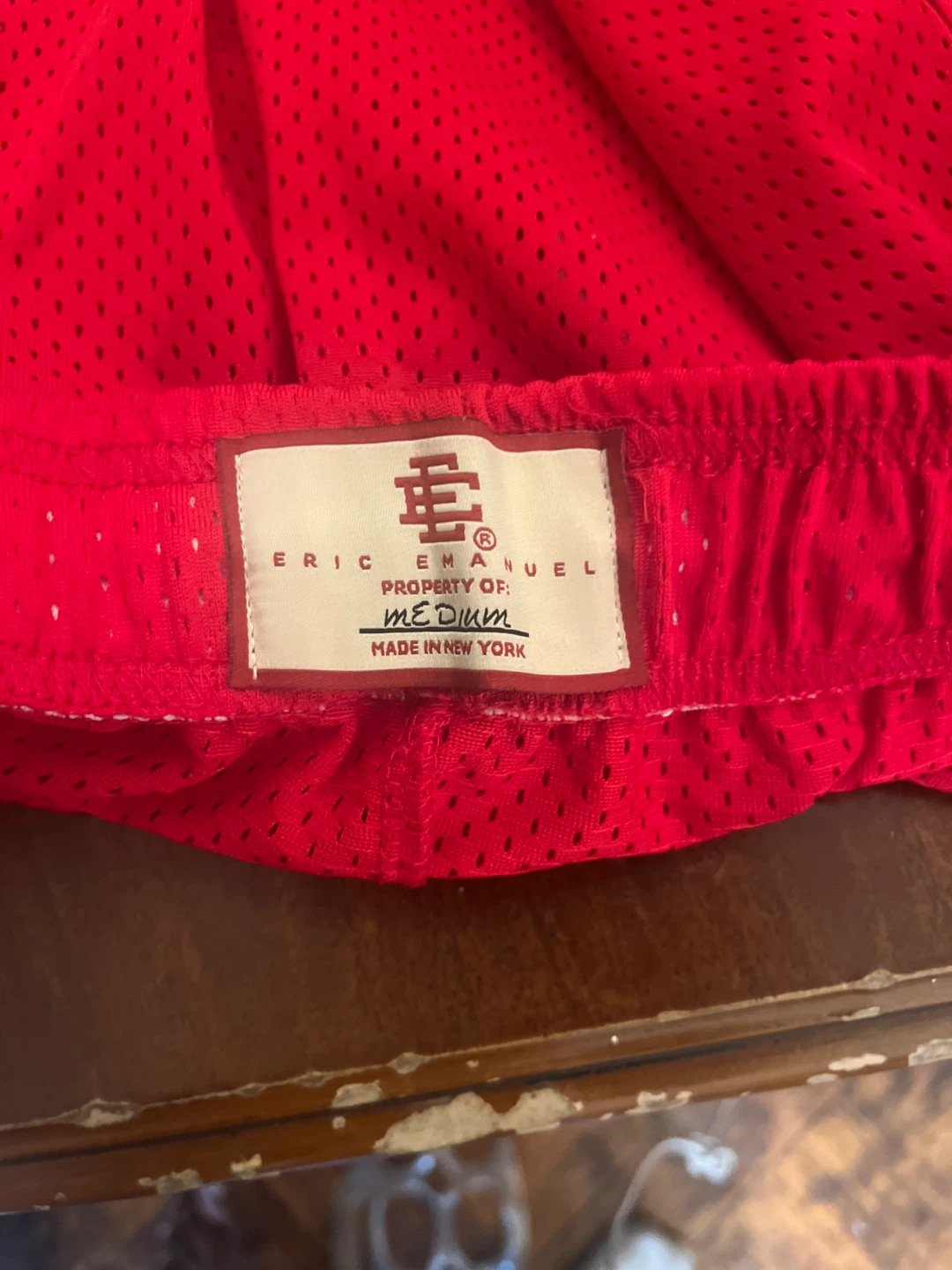 Authentic Eric Emanuel Red Lightning Shorts Medium - photo 3