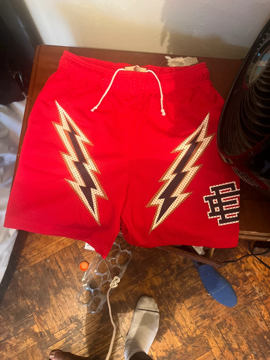 Authentic Eric Emanuel Red Lightning Shorts Medium