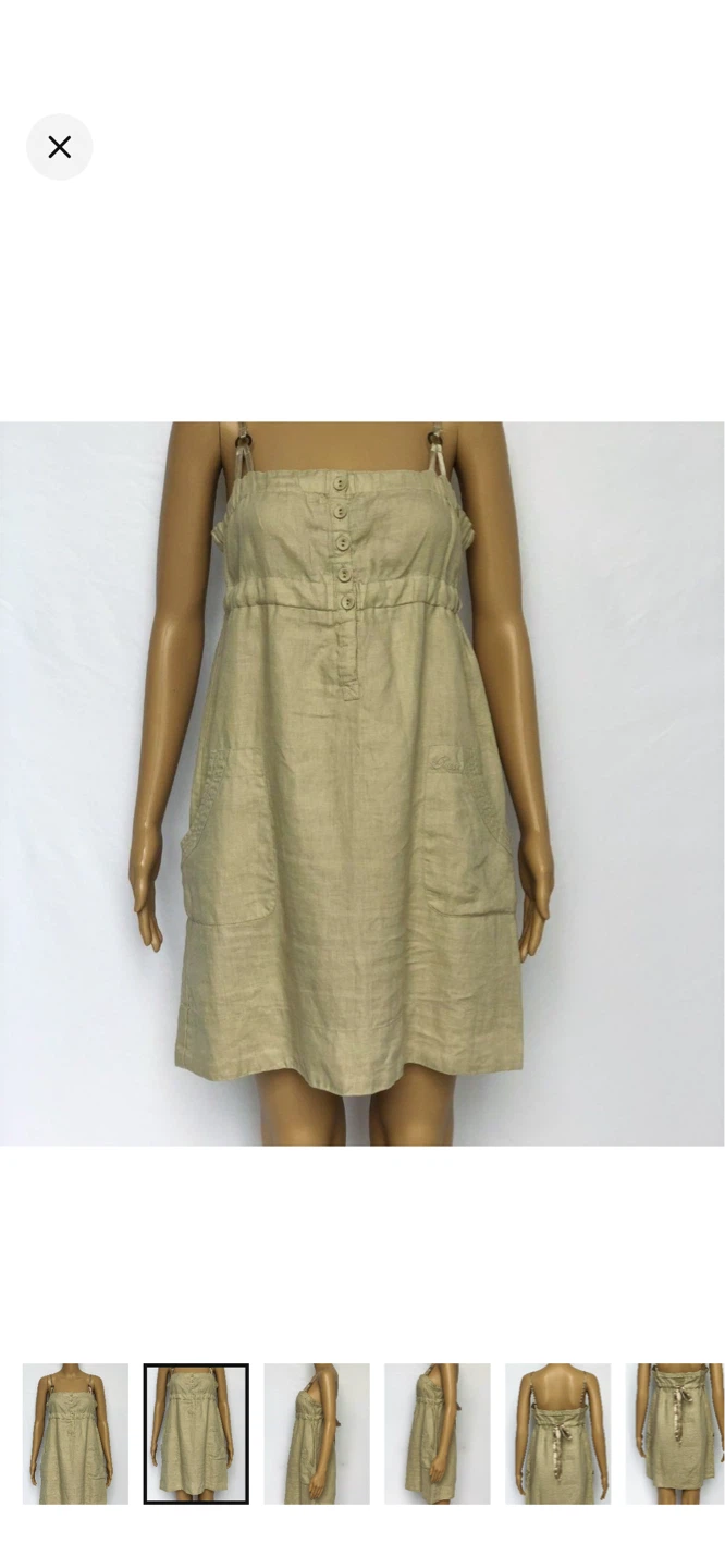 ⚽ Guess Tan Linen Blend Sundress - Women's Size M