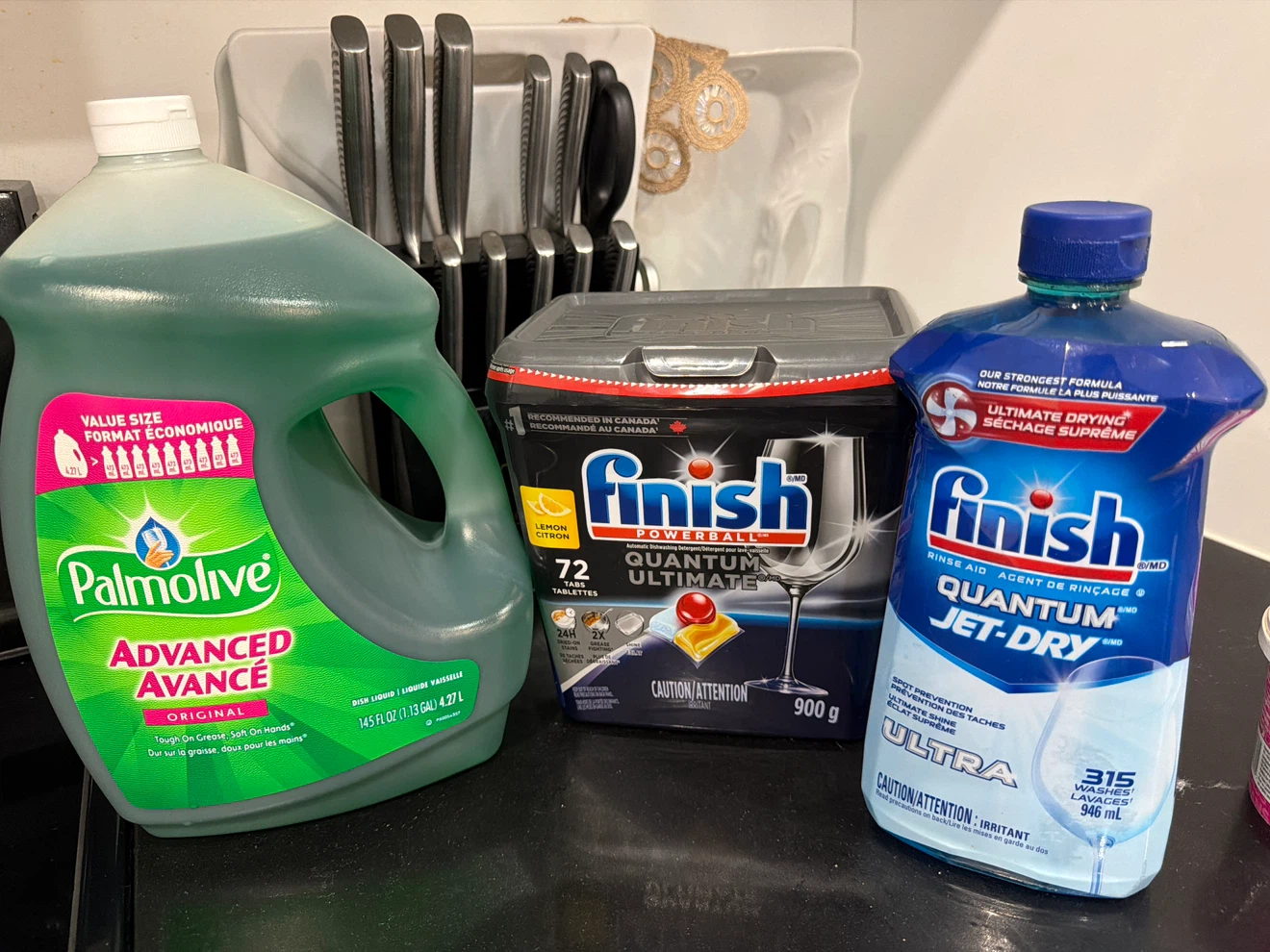 Palmolive Dish Soap, Finish Quantum Ultimate Tablets & Jet-Dry