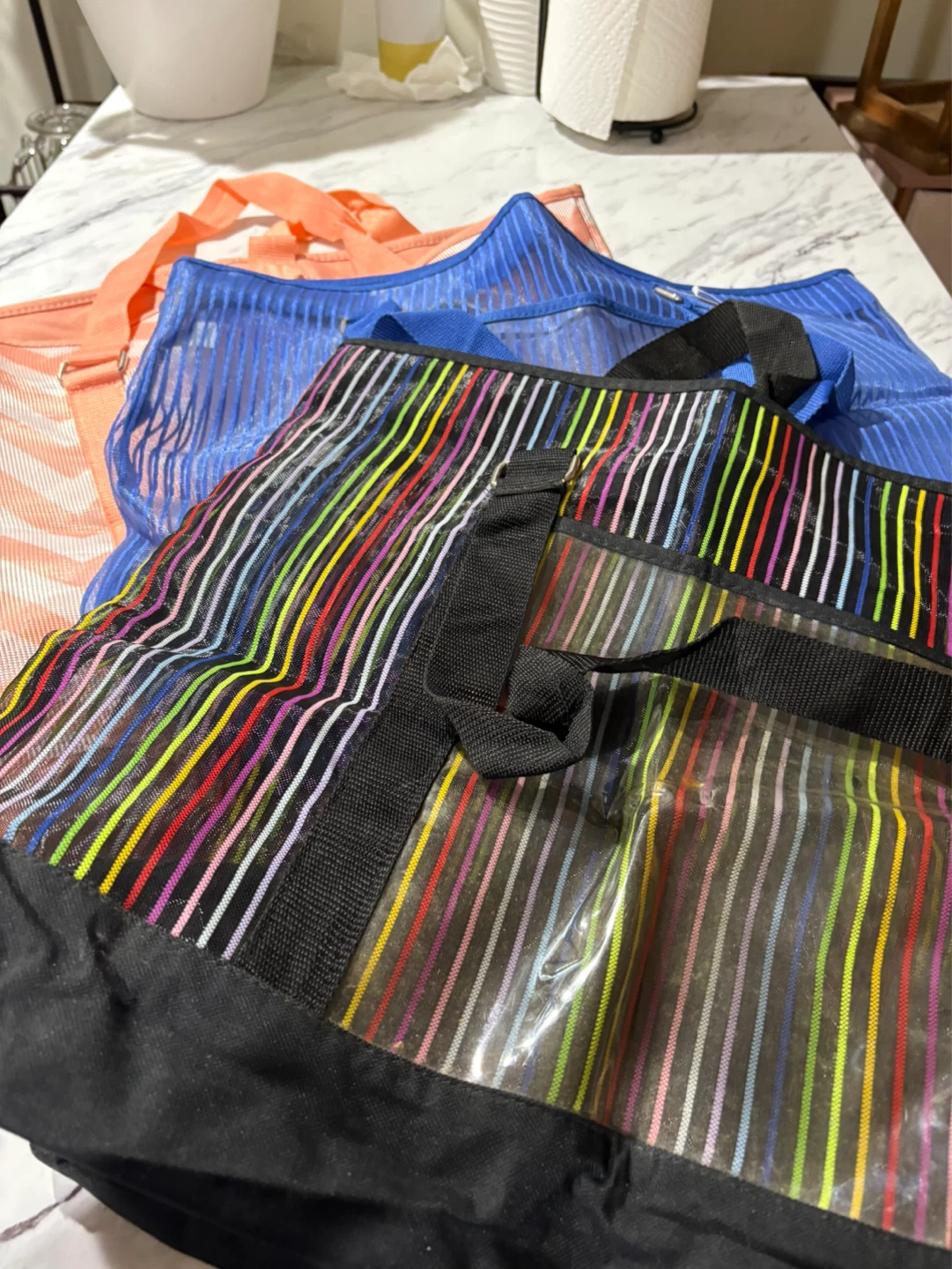 ⚽️ Mesh Tote Bags with Clear Pockets