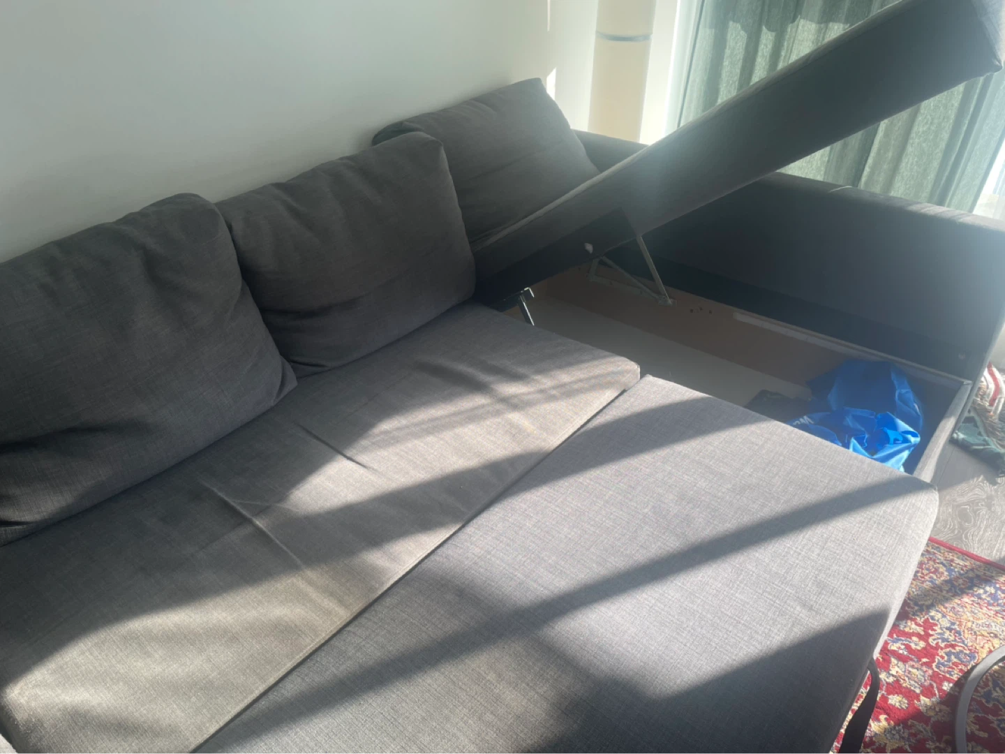 IKEA FRIHETEN Corner Sofa-Bed with Storage – Dark Grey - photo 3
