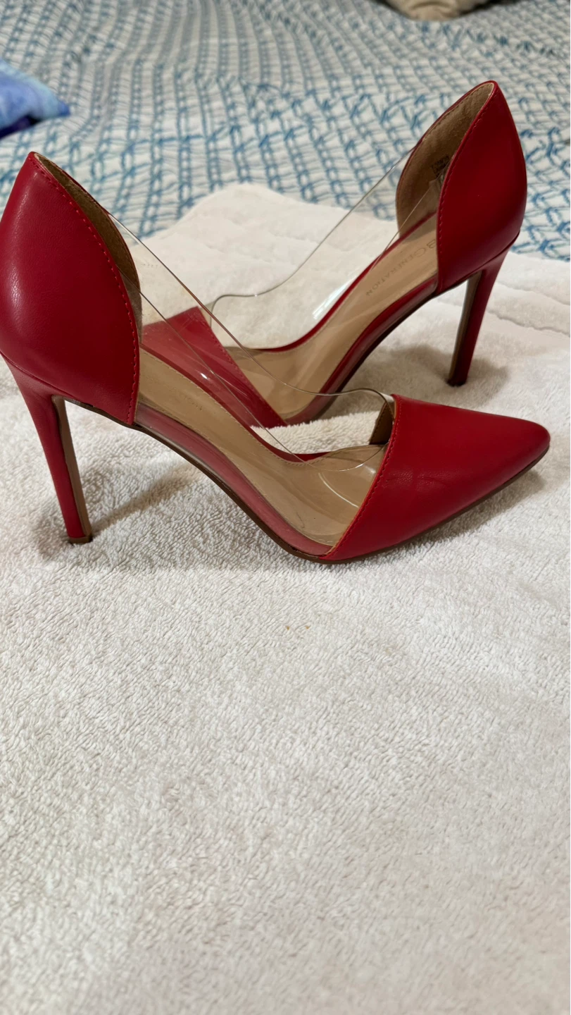 BCBGeneration Red Clear Panel Pumps Heels - photo 3